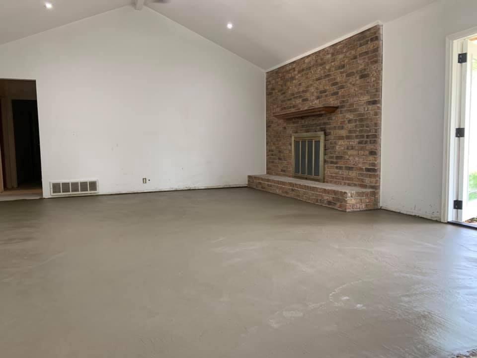 Interior concrete floor installation